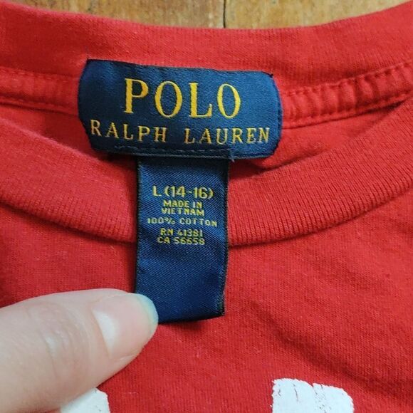 Polo Ralph Lauren shirt size 14 to 16 cotton long sleeve red - Picture 3 of 4